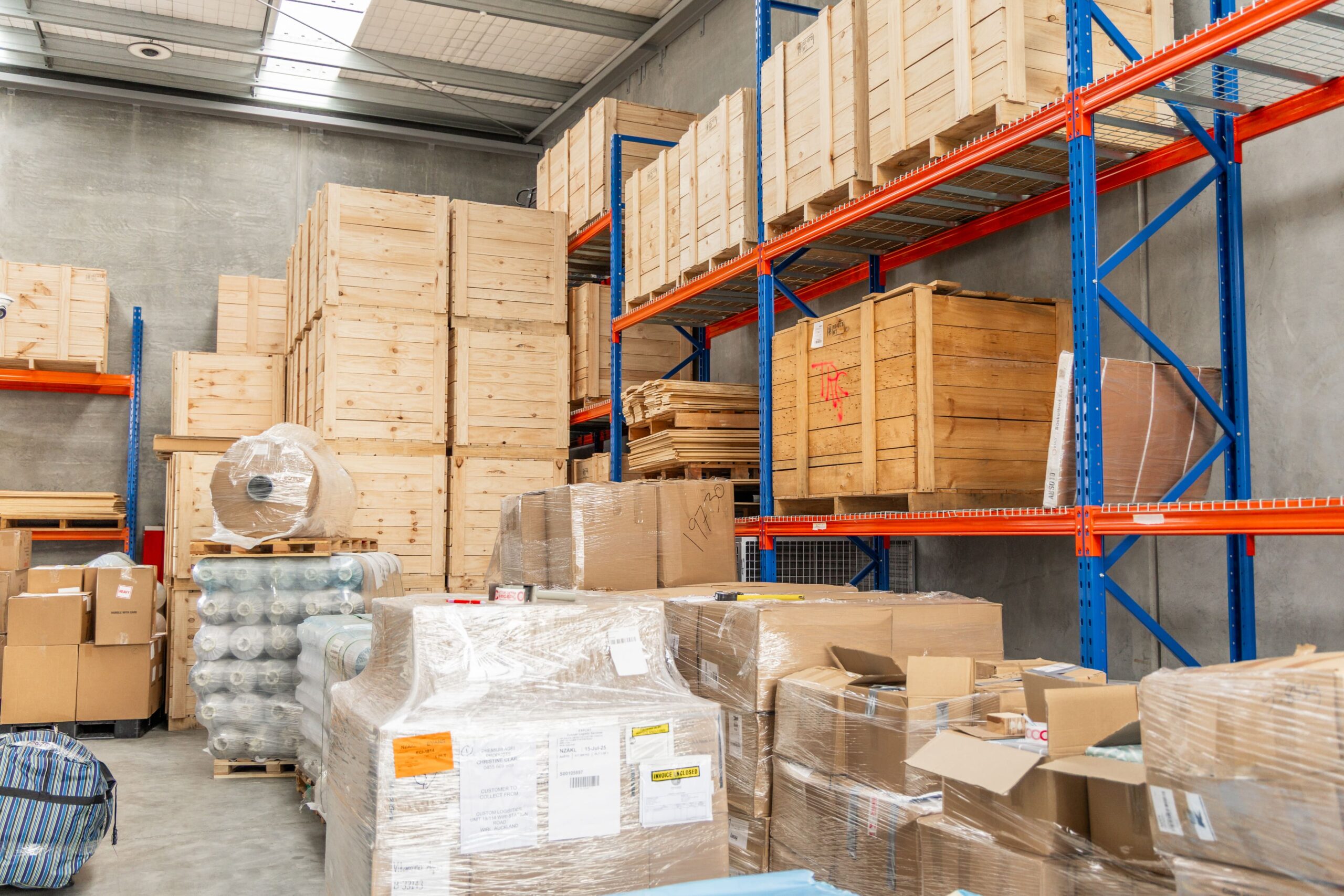 Stacked Boxes inside warehouse